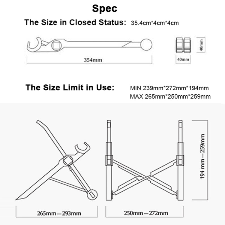 Nexstand K2 Laptop Height Extender Holder Stand Folding Portable Computer Heat Dissipation Bracket, Size: 35.4x4x4cm(Black) - MacBook Holder by buy2fix | Online Shopping UK | buy2fix