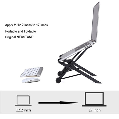 Nexstand K2 Laptop Height Extender Holder Stand Folding Portable Computer Heat Dissipation Bracket, Size: 35.4x4x4cm(Black) - MacBook Holder by buy2fix | Online Shopping UK | buy2fix