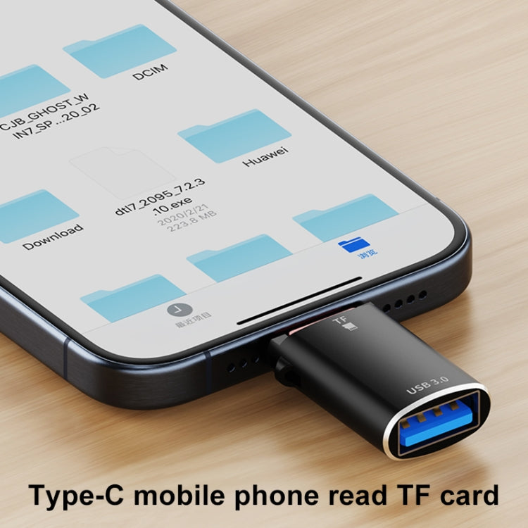 USB-C / Type-C to TF Card Multifunctional Card Reader Universal Adapter (Silver) -  by buy2fix | Online Shopping UK | buy2fix