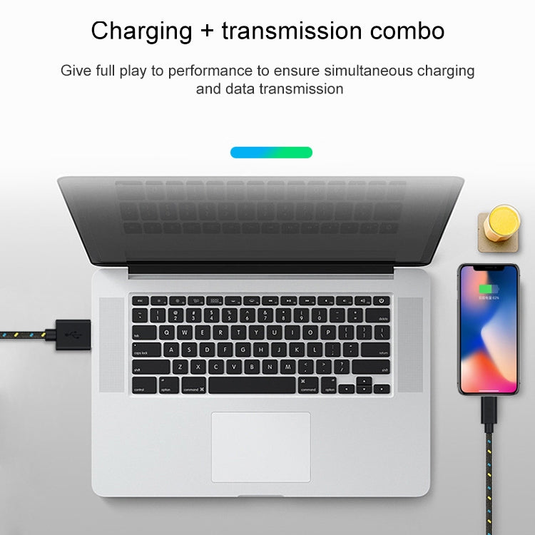 1m Nylon Netting Style USB 8 Pin Data Transfer Charging Cable for iPhone, iPad(Orange) - Normal Style Cable by buy2fix | Online Shopping UK | buy2fix