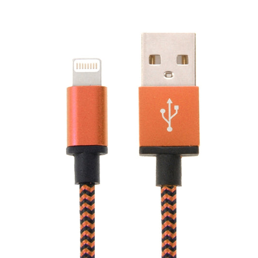 2A Woven Style USB to 8 Pin Sync Data / Charging Cable, Cable Length: 1m(Orange) - Normal Style Cable by buy2fix | Online Shopping UK | buy2fix