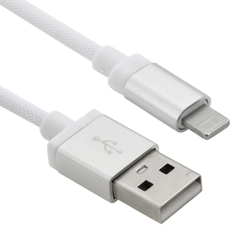 Net Style Metal Head 8 Pin to USB Data / Charger Cable, Cable Length: 1m(White) - Normal Style Cable by buy2fix | Online Shopping UK | buy2fix