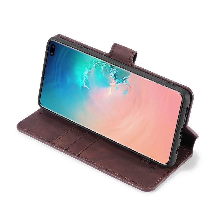 DG.MING Retro Oil Side Horizontal Flip Case for Galaxy S10, with Holder & Card Slots & Wallet (Coffee) - Galaxy Phone Cases by DG.MING | Online Shopping UK | buy2fix