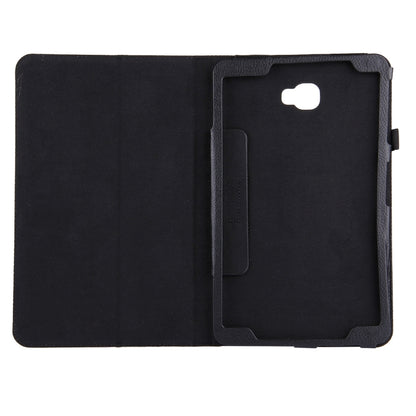 For Galaxy Tab A 10.1 / T580 Litchi Texture Magnetic Horizontal Flip Leather Case with Holder & Sleep / Wake-up Function(Black) - Tab A 10.1 by buy2fix | Online Shopping UK | buy2fix