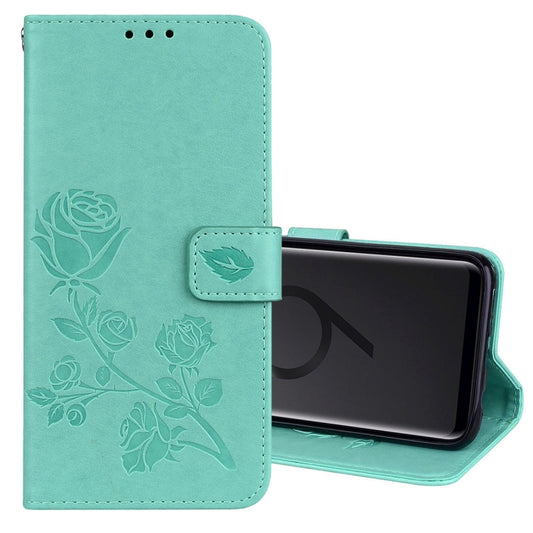 Rose Embossed Horizontal Flip Environmental PU Leather Case with Holder & Card Slots & Wallet for Galaxy S9+(Green) - Galaxy Phone Cases by buy2fix | Online Shopping UK | buy2fix