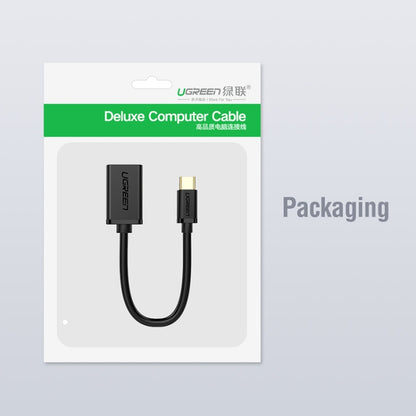 UGREEN 13cm USB 3.0 Female to USB-C / Type-C Male OTG Converter Adapter Cable (Black) - OTG Adapter by UGREEN | Online Shopping UK | buy2fix
