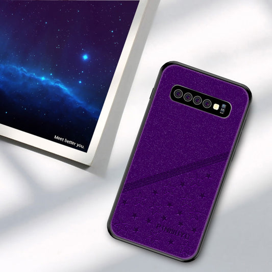 PINWUYO Full Coverage Waterproof Shockproof PC+TPU+PU Case for Galaxy S10+ (Purple) - Galaxy Phone Cases by PINWUYO | Online Shopping UK | buy2fix