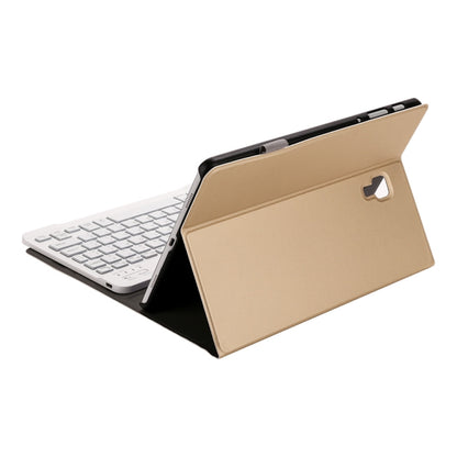 ST590S Bluetooth 3.0 Fine Wool Texture PU Leather ABS Detachable Seven-color Backlight Bluetooth Keyboard Leather Tablet Case for Samsung Galaxy Tab A 10.5 inch T590 / T595, with Pen Slot & Holder (Gold) - Samsung Keyboard by buy2fix | Online Shopping UK | buy2fix