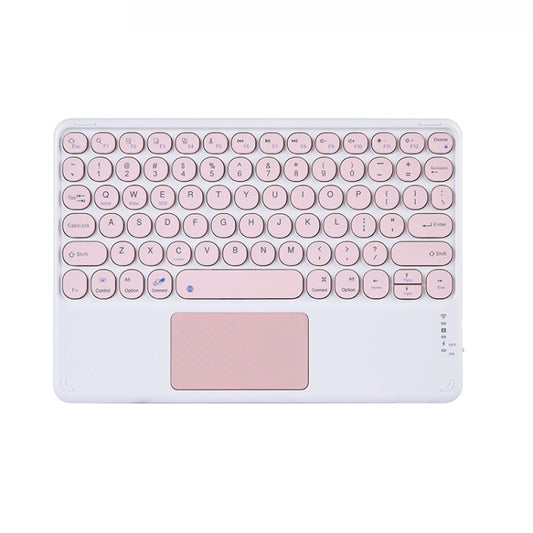 250C 10 inch Universal Tablet Round Keycap Wireless Bluetooth Keyboard with Touch Panel (Pink) - Universal Keyboard by buy2fix | Online Shopping UK | buy2fix