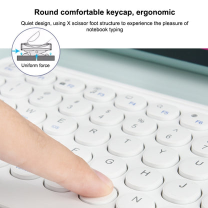 X3S 10 inch Universal Tablet Round Keycap Wireless Bluetooth Keyboard, Backlight Version (White) - Universal Keyboard by buy2fix | Online Shopping UK | buy2fix