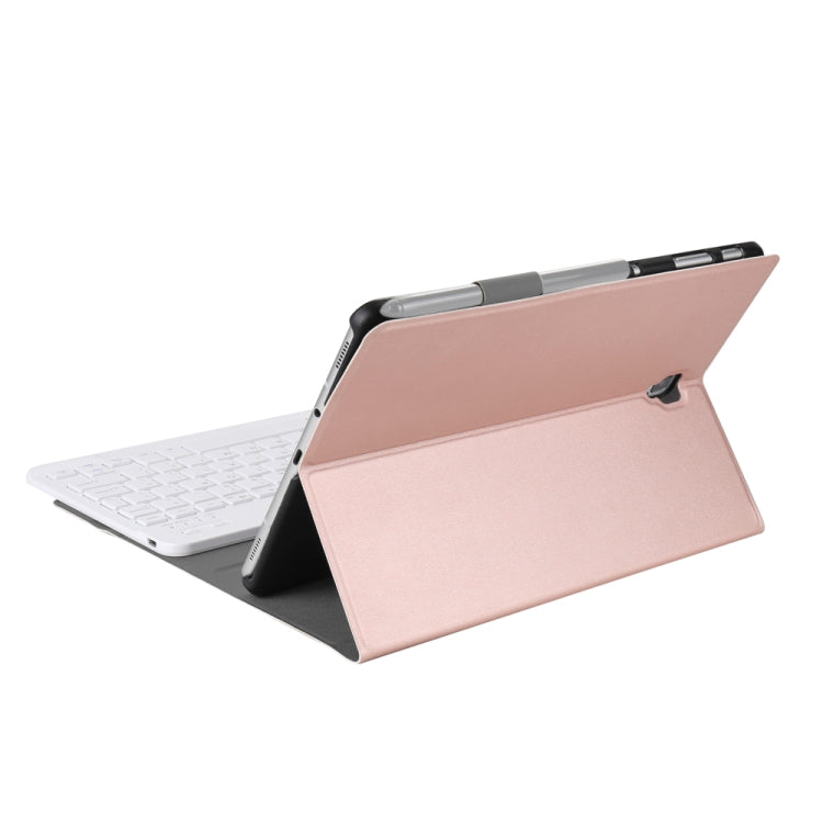 A590 Ultra-thin Detachable Magnetic Bluetooth Keyboard Leather Tablet Case for Galaxy Tab A 10.5 T590 / T595, with Holder(Rose Gold) - Samsung Keyboard by buy2fix | Online Shopping UK | buy2fix