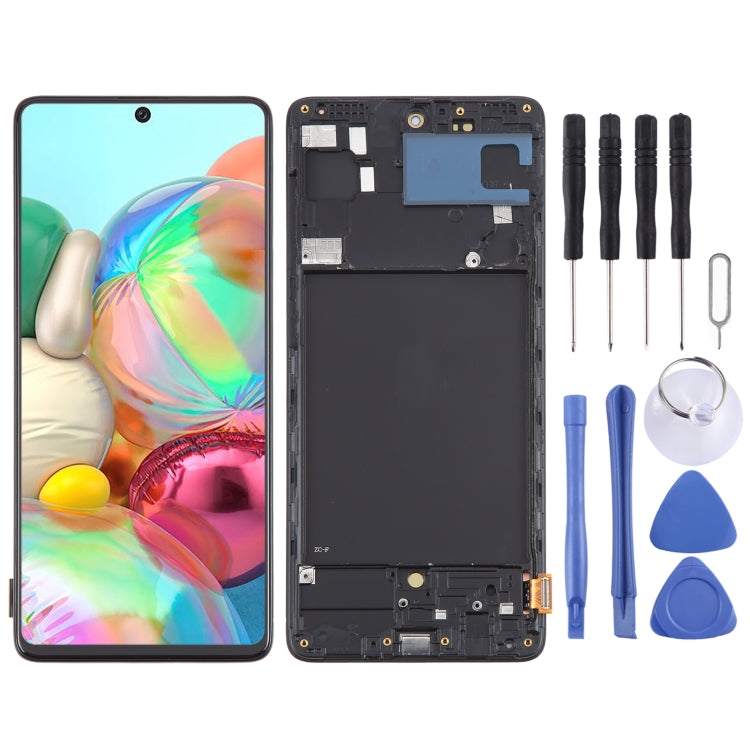 For Samsung Galaxy A71 4G SM-A715F 6.43 inch OLED LCD Screen Digitizer Full Assembly with Frame (Black) - Galaxy A Series Parts by buy2fix | Online Shopping UK | buy2fix