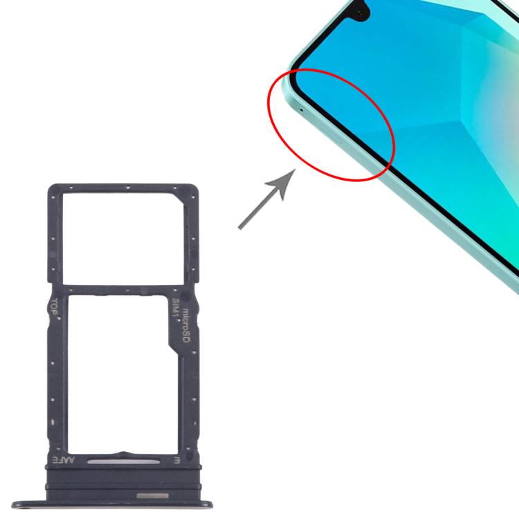 For Samsung Galaxy A16 SM-A165F Original SIM Card Tray + Micro SD Card Tray (Black) - Galaxy A Series Parts by buy2fix | Online Shopping UK | buy2fix