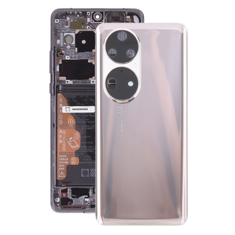 For Huawei P50 Pro Battery Back Cover with Camera Lens(Gold) - Back Cover by buy2fix | Online Shopping UK | buy2fix