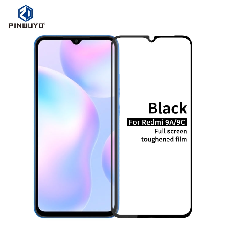 For Xiaomi Redmi 9A/9C PINWUYO 9H 2.5D Full Screen Tempered Glass Film(Black) -  by PINWUYO | Online Shopping UK | buy2fix