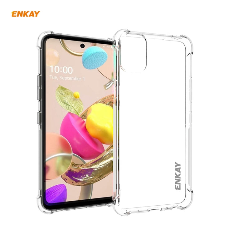 For LG K42 Hat-Prince ENKAY Clear TPU Shockproof Case Soft Anti-slip Cover - LG by ENKAY | Online Shopping UK | buy2fix