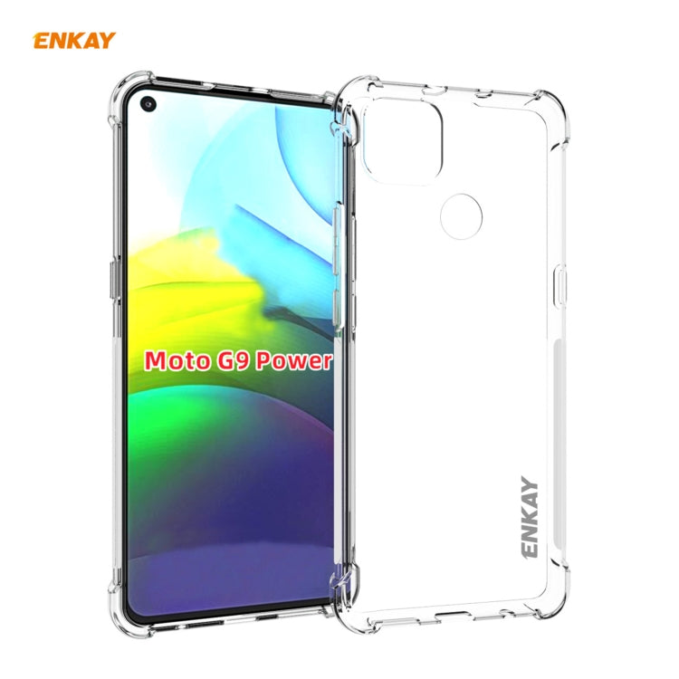 For Motorola Moto G9 Power Hat-Prince ENKAY Clear TPU Shockproof Case Soft Anti-slip Cover - Motorola Cases by ENKAY | Online Shopping UK | buy2fix