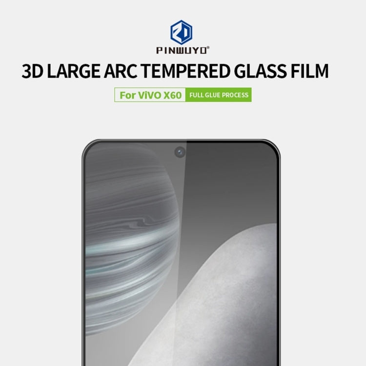 For vivo X60 PINWUYO 9H 3D Curved Full Screen Explosion-proof Tempered Glass Film(Black) - vivo Tempered Glass by PINWUYO | Online Shopping UK | buy2fix