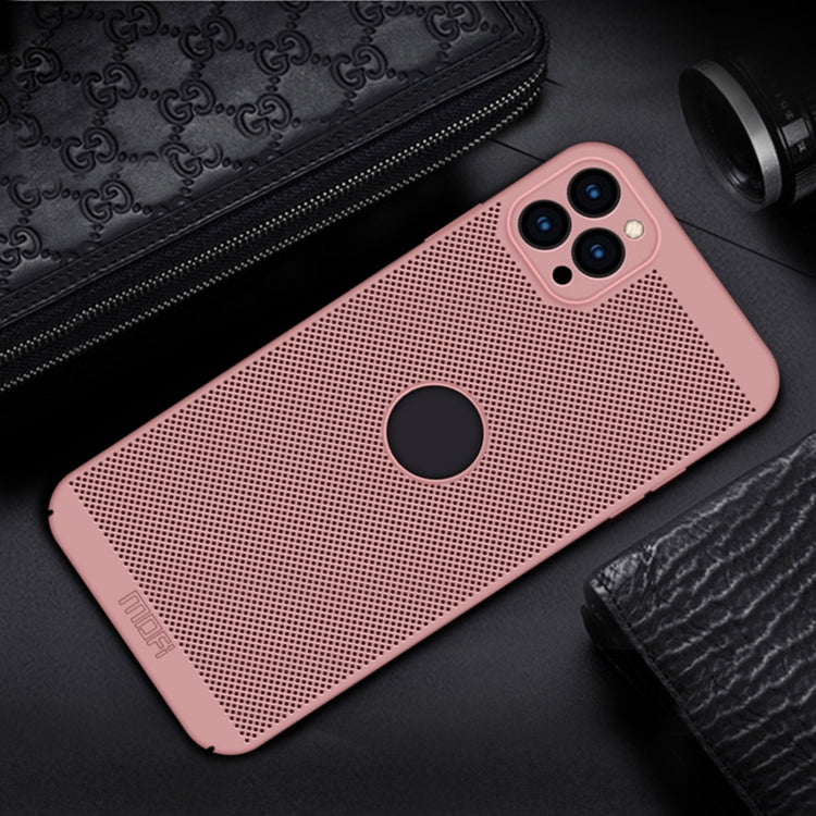 For iPhone 12 Pro MOFi Honeycomb Texture Breathable PC Shockproof Protective Back Cover Case(Rose Gold) - iPhone 12 / 12 Pro Cases by MOFI | Online Shopping UK | buy2fix