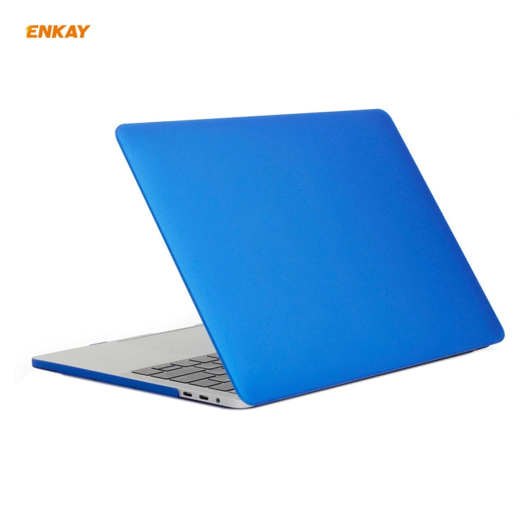 ENKAY 3 in 1 Matte Laptop Protective Case + EU Version TPU Keyboard Film + Anti-dust Plugs Set for MacBook Pro 13.3 inch A1708 (without Touch Bar)(Dark Blue) - MacBook Pro Cases by ENKAY | Online Shopping UK | buy2fix