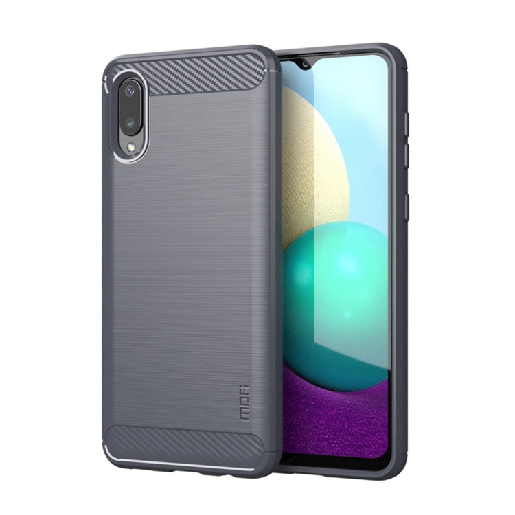 For Samsung Galaxy A02 / M02 MOFI Gentleness Series Brushed Texture Carbon Fiber Soft TPU Case(Grey) - Galaxy Phone Cases by MOFI | Online Shopping UK | buy2fix