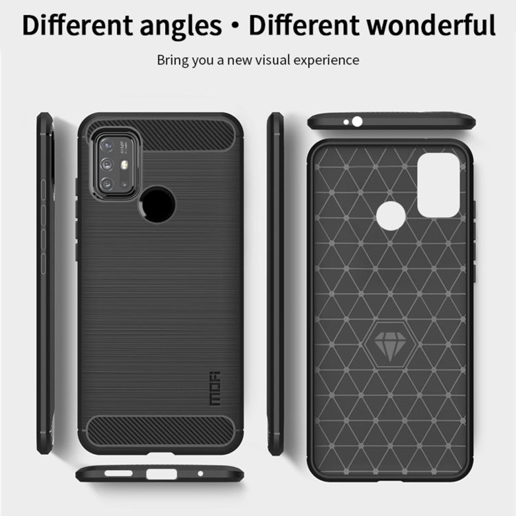 For Motorola Moto G10 / G30 MOFI Gentleness Series Brushed Texture Carbon Fiber Soft TPU Case(Gray) - Motorola Cases by MOFI | Online Shopping UK | buy2fix