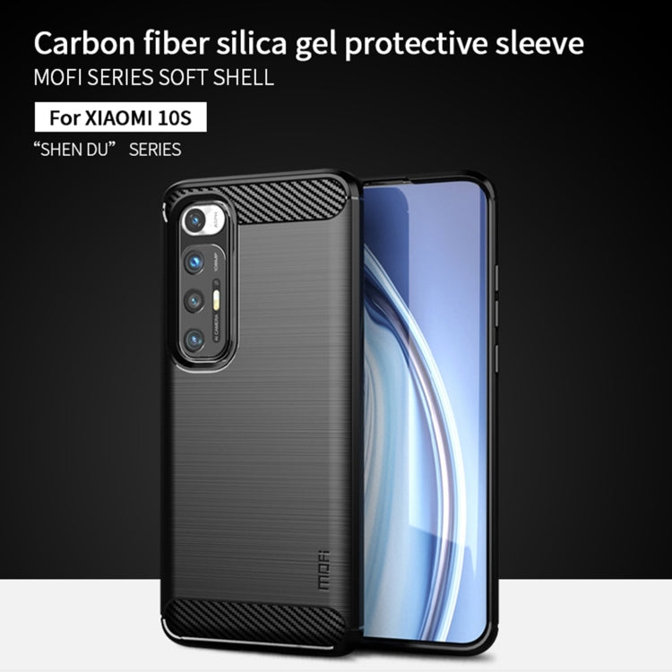 For Xiaomi Mi 10S MOFI Gentleness Series Brushed Texture Carbon Fiber Soft TPU Case(Red) - Xiaomi Cases by MOFI | Online Shopping UK | buy2fix