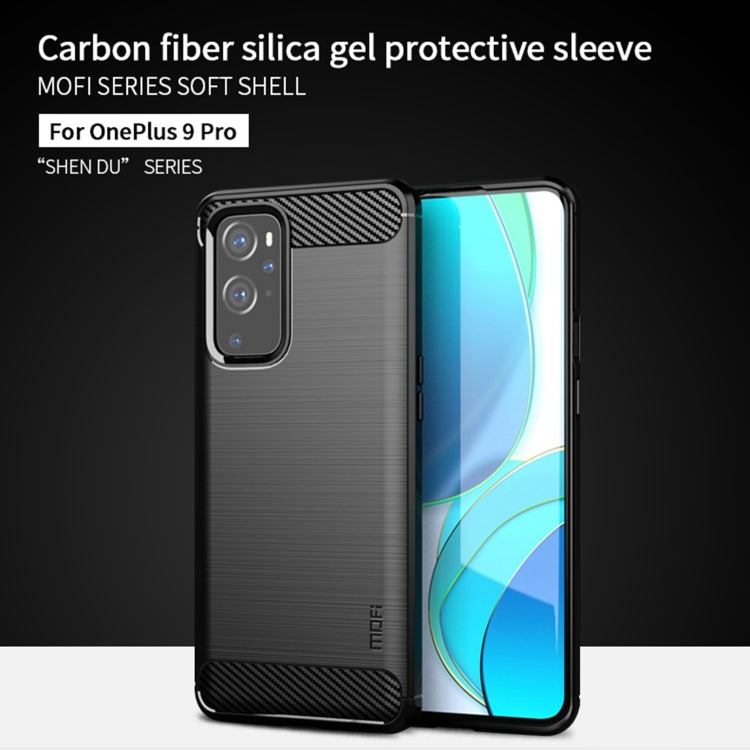 For OnePlus 9 Pro MOFI Gentleness Series Brushed Texture Carbon Fiber Soft TPU Case(Grey) - OnePlus Cases by MOFI | Online Shopping UK | buy2fix