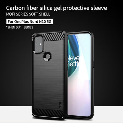 For OnePlus Nord N10 5G MOFI Gentleness Series Brushed Texture Carbon Fiber Soft TPU Case(Grey) - OnePlus Cases by MOFI | Online Shopping UK | buy2fix