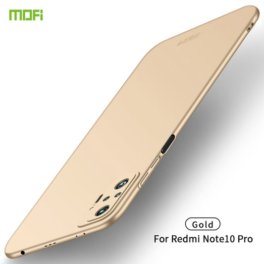 For Xiaomi Redmi Note10 Pro MOFI Frosted PC Ultra-thin Hard Case(Gold) - Xiaomi Cases by MOFI | Online Shopping UK | buy2fix