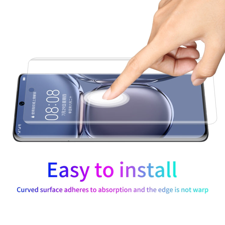 For Huawei P50 Pro 2 PCS ENKAY Hat-Prince 3D Curved Full Coverage PET Hot Bending HD Screen Protector Soft Film Support Fingerprint Unlock - For Huawei by ENKAY | Online Shopping UK | buy2fix