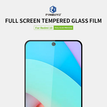 For Xiaomi Redmi 10 PINWUYO 9H 2.5D Full Screen Tempered Glass Film(Black) -  by PINWUYO | Online Shopping UK | buy2fix