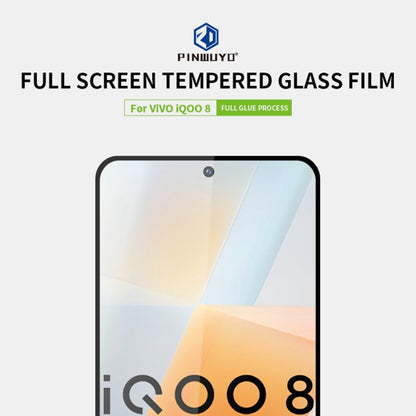 For vivo iQOO8 PINWUYO 9H 2.5D Full Screen Tempered Glass Film(Black) - vivo Tempered Glass by PINWUYO | Online Shopping UK | buy2fix