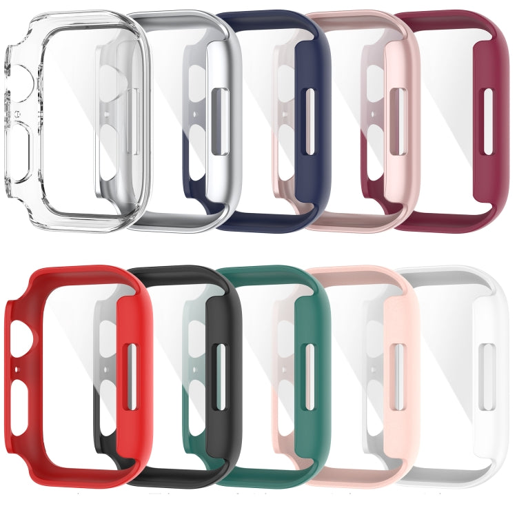 Shockproof PC Protective Case with Tempered Glass Film For Apple Watch Series 9 / 8 / 7 45mm(blue) - Watch Cases by buy2fix | Online Shopping UK | buy2fix