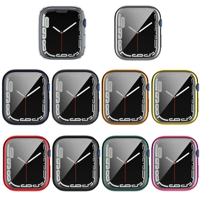 Shockproof TPU Full Protective Shell with Protective Film For Apple Watch Series 9 / 8 / 7 41mm(Silver) - Watch Cases by buy2fix | Online Shopping UK | buy2fix