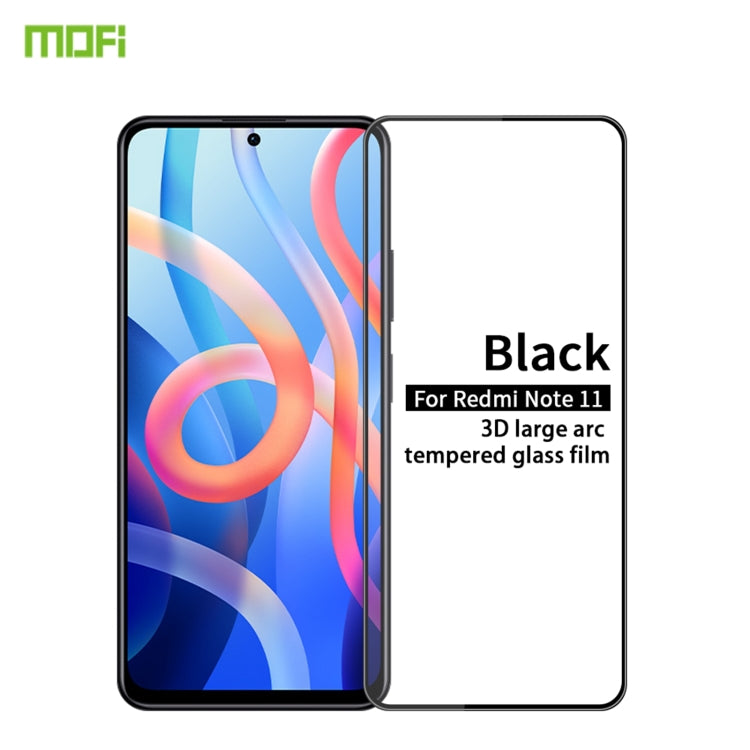 For Xiaomi Redmi Note 11 / Poco M4 Pro 5G MOFI 9H 3D Explosion-proof Curved Screen Tempered Glass Film(Black) -  by PINWUYO | Online Shopping UK | buy2fix