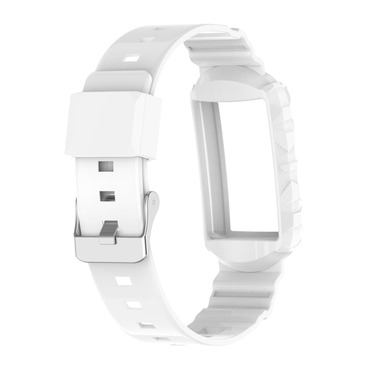 For Fitbit Charge 4 Silicone One Body Armor Watch Band(White) - Watch Bands by buy2fix | Online Shopping UK | buy2fix