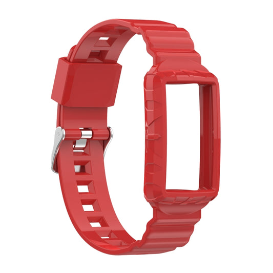 For Fitbit Charge 4 SE Silicone One Body Armor Watch Band(Red) - Watch Bands by buy2fix | Online Shopping UK | buy2fix