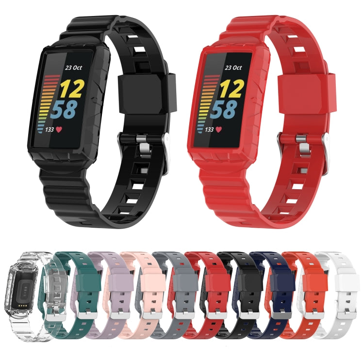 For Fitbit Charge 3 SE Silicone One Body Armor Watch Band(Orange) - Watch Bands by buy2fix | Online Shopping UK | buy2fix