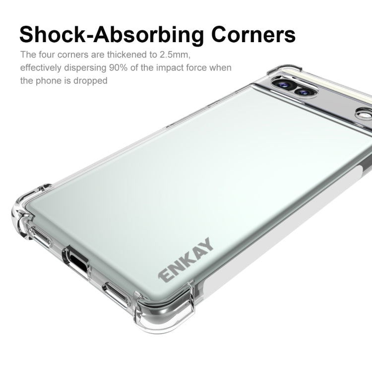 For Google Pixel 6A ENKAY Transparent TPU Shockproof Case - Google Cases by ENKAY | Online Shopping UK | buy2fix