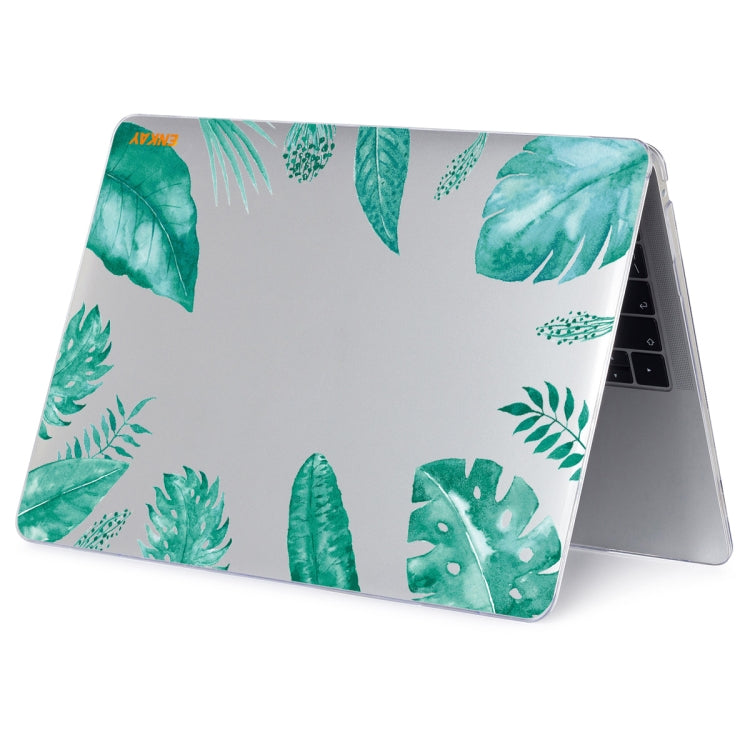 For MacBook Air 13.3 inch A2179 / A2337 ENKAY Hat-Prince Forest Series Pattern Laotop Protective Crystal Case(Green Leaf Pattern) - MacBook Air Cases by ENKAY | Online Shopping UK | buy2fix