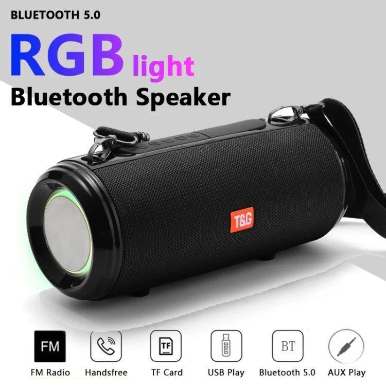 T&G TG537 RGB Light Portable Waterproof Bluetooth Speaker Supports FM / TF Card(Green) - Desktop Speaker by T&G | Online Shopping UK | buy2fix