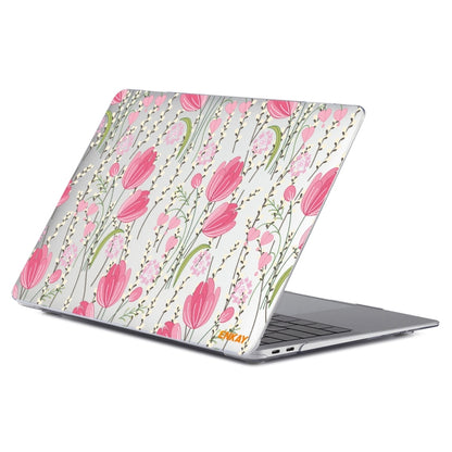 ENKAY Flower Series Pattern Laotop Protective Crystal Case For MacBook Pro 13.3 inch A1706 / A1708 / A1989 / A2159(Tulips) - MacBook Pro Cases by ENKAY | Online Shopping UK | buy2fix