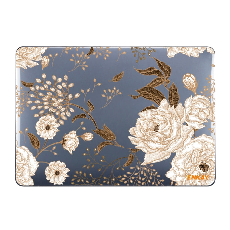 ENKAY Vintage Pattern Series Laotop Protective Crystal Case For MacBook Air 13.3 inch A1932 / A2179 / A2337(Golden Peony) - MacBook Air Cases by ENKAY | Online Shopping UK | buy2fix