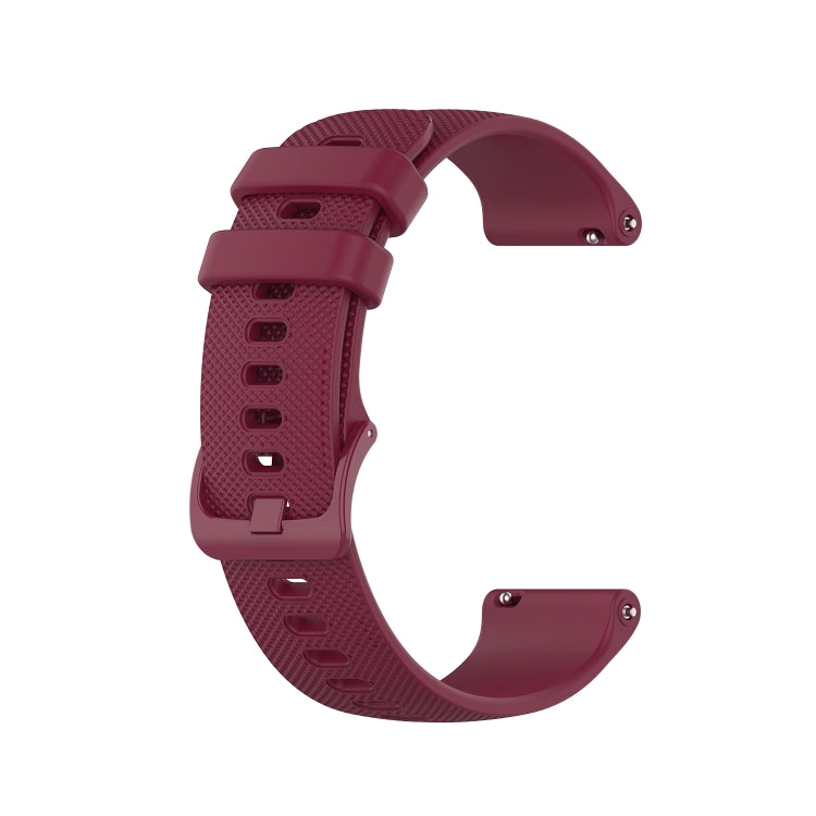 For Samsung Galaxy Watch 42mm 20mm Checkered Silicone Watch Band(Wine red) - Watch Bands by buy2fix | Online Shopping UK | buy2fix