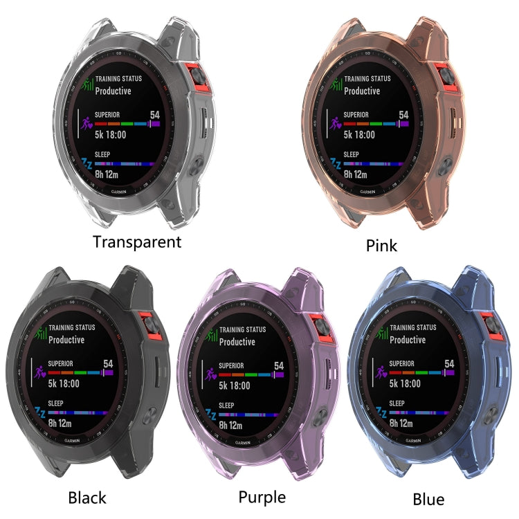 For Garmin Fenix 7 Shockproof TPU Soft Protective Case(Black) - Watch Cases by buy2fix | Online Shopping UK | buy2fix