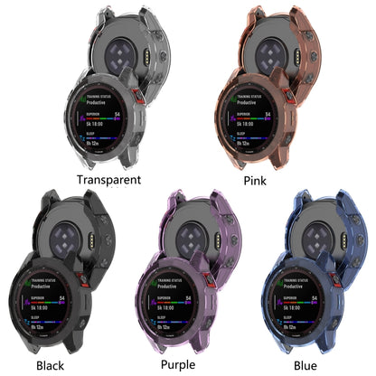 For Garmin Fenix 7X Shockproof TPU Soft Protective Case(Blue) - Watch Cases by buy2fix | Online Shopping UK | buy2fix