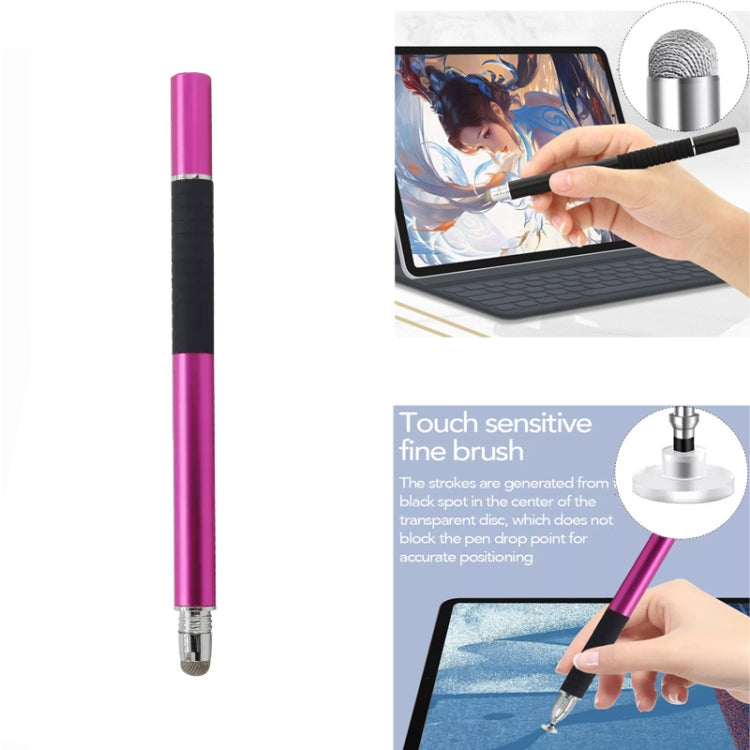 AT-31 Conductive Cloth Head + Precision Sucker Capacitive Pen Head 2-in-1 Handwriting Stylus with 1 Pen Head(Rose Red) - Stylus Pen by buy2fix | Online Shopping UK | buy2fix