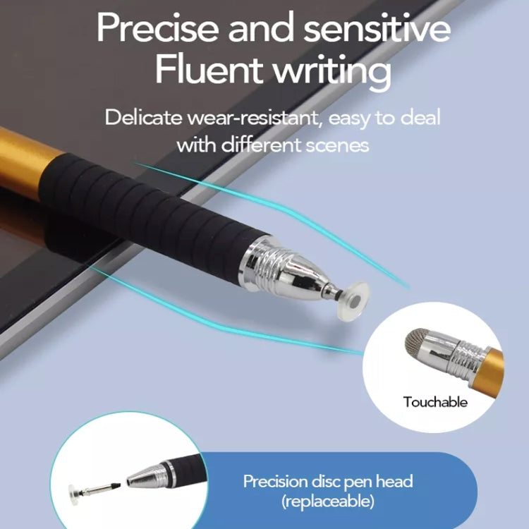 AT-31 Conductive Cloth Head + Precision Sucker Capacitive Pen Head 2-in-1 Handwriting Stylus with 2 Pen Head(Black) - Stylus Pen by buy2fix | Online Shopping UK | buy2fix