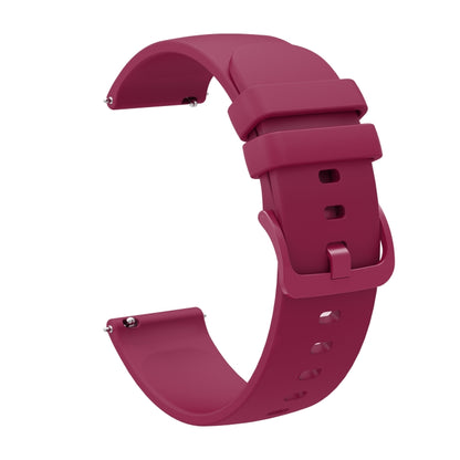 For Amazfit GTR 3 22mm Solid Color Soft Silicone Watch Band(Wine Red) - Watch Bands by buy2fix | Online Shopping UK | buy2fix